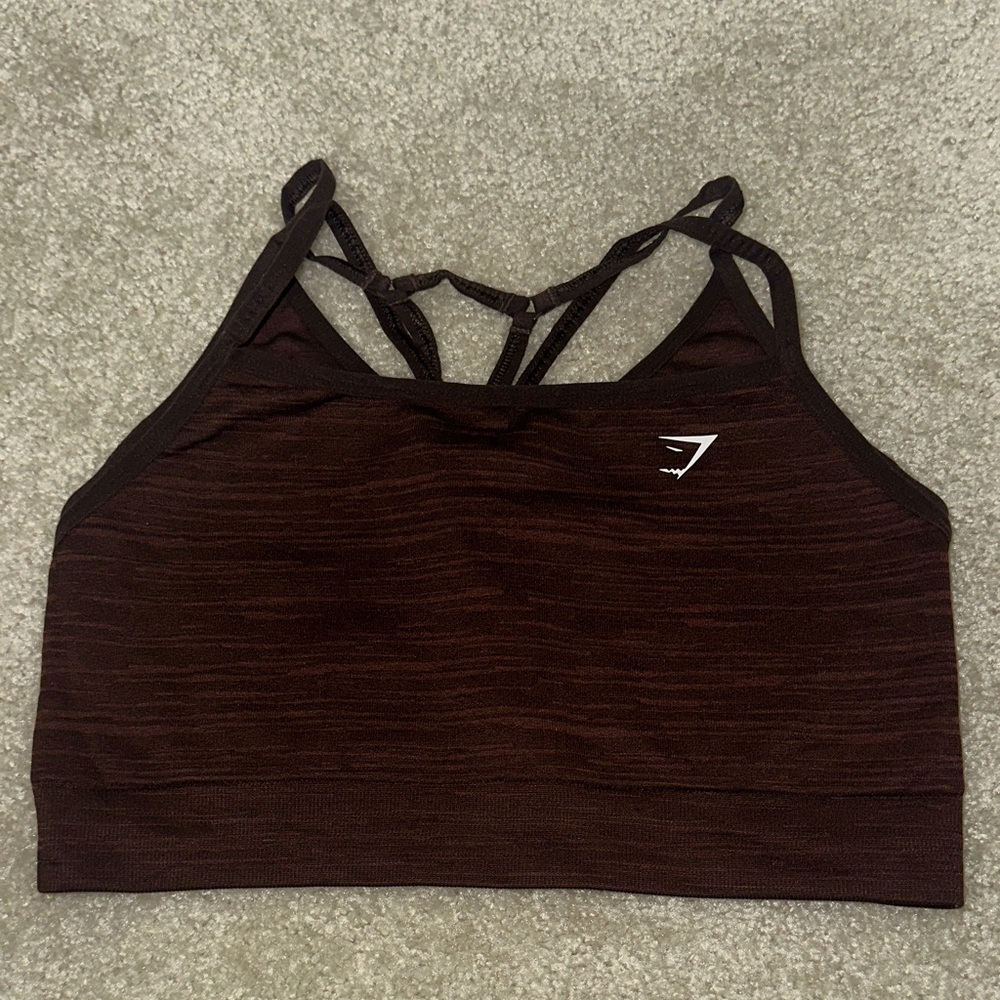 Gymshark Women's Adapt Marl Seamless Sports Bra - Archive Brown/Cherry Brown